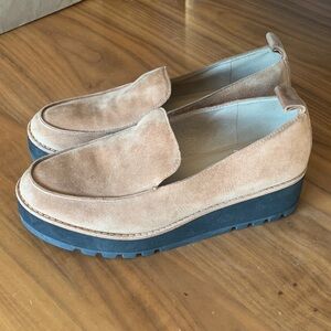 Eileen Fisher Tan Suede‎ Platform Loafers